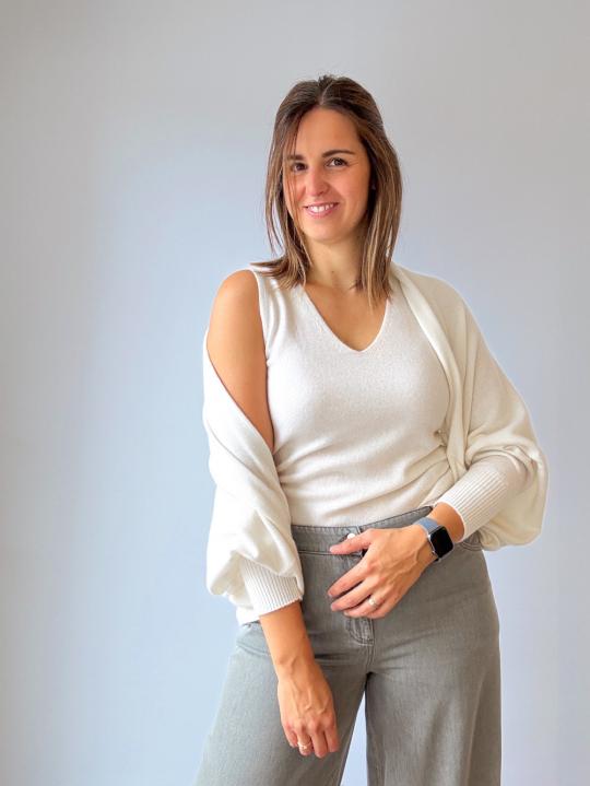 Due Amanti Gilet Off white Warmy - afbeelding 2 groot