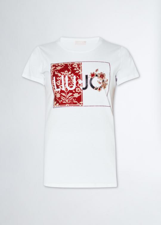 Liu Jo T-shirt White Orient MA4340-JS923 - image 6 large