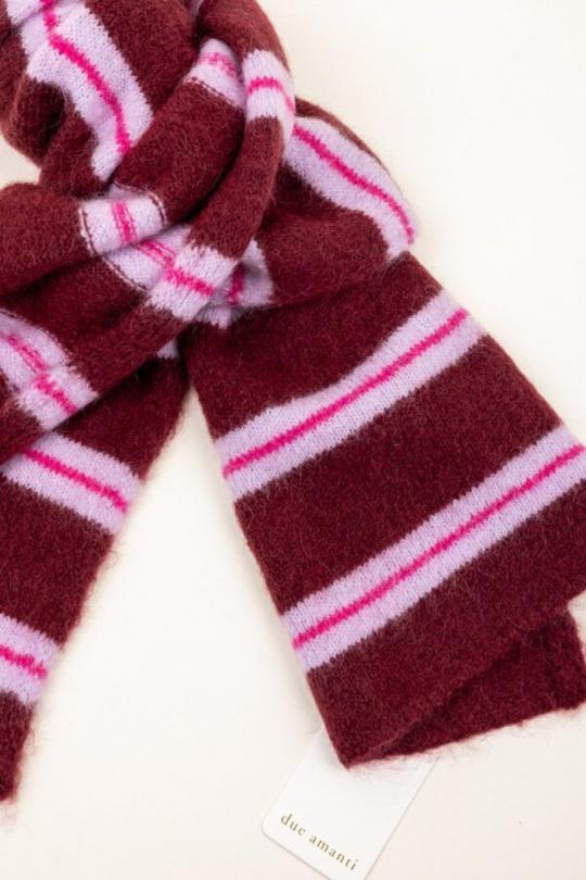Due Amanti Sjaal Bordeaux NIRA STRIPES - afbeelding 2 groot