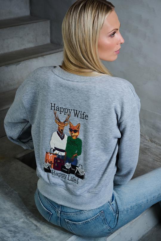 Due Amanti Sweater Grey MAISON - afbeelding 2 groot