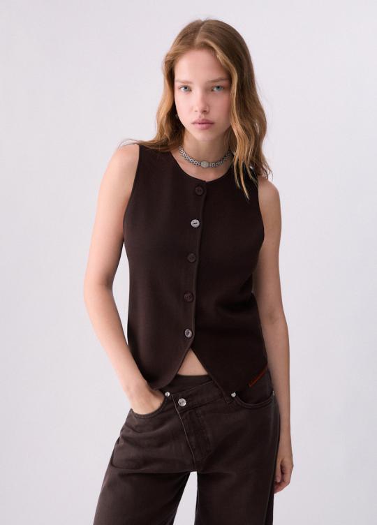 Liu Jo Gilet Moka CF6006-MS55N - afbeelding 1 groot