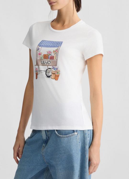 Liu Jo T-shirt Wit Street WA5362-JS923 - afbeelding 4 groot