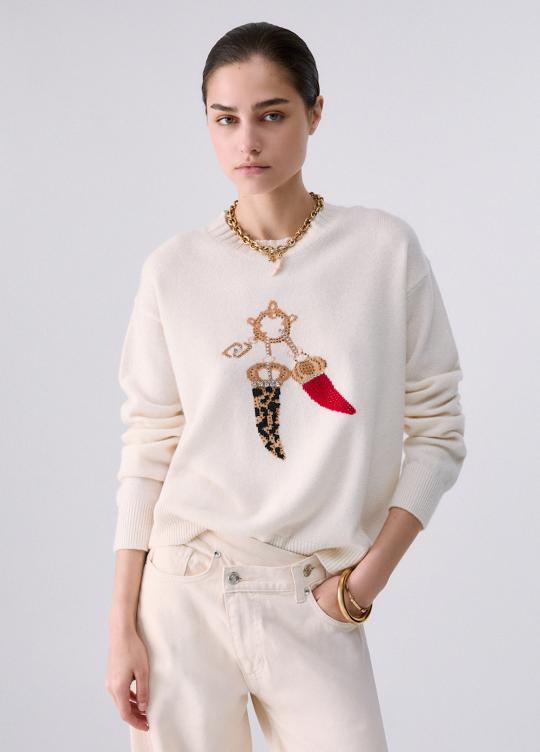Liu Jo Trui Off White WF6457-MS009 - afbeelding 1 groot