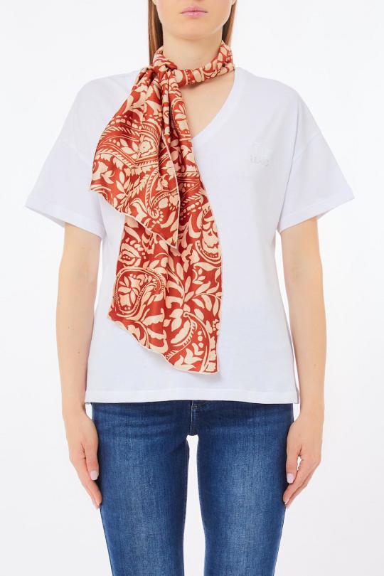 Liu Jo T-shirt met sjaal Wit Terra WA5154-J6308 - afbeelding 2 groot
