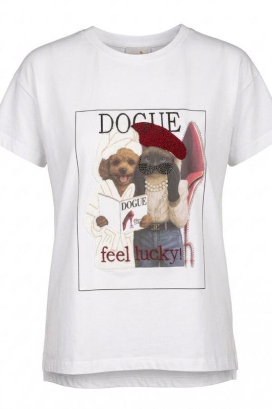Due Amanti T-shirt WHITE DOGGY - afbeelding 5 groot