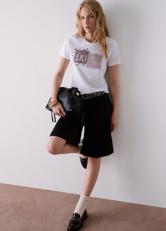 Liu Jo T-shirt Wit Geo WF6346-JS923 - afbeelding 3 groot