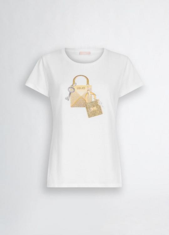 Liu Jo T-shirt Wit Padlock WA5362-JS923 - afbeelding 7 groot