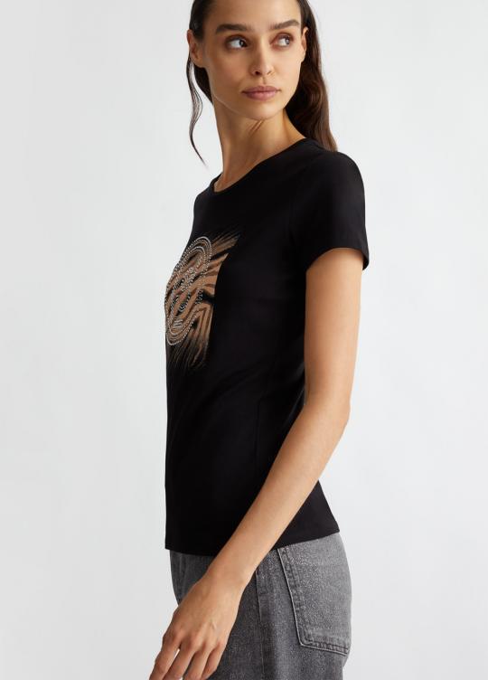 Liu Jo T-shirt Zwart TF4076-JS088 - afbeelding 3 groot