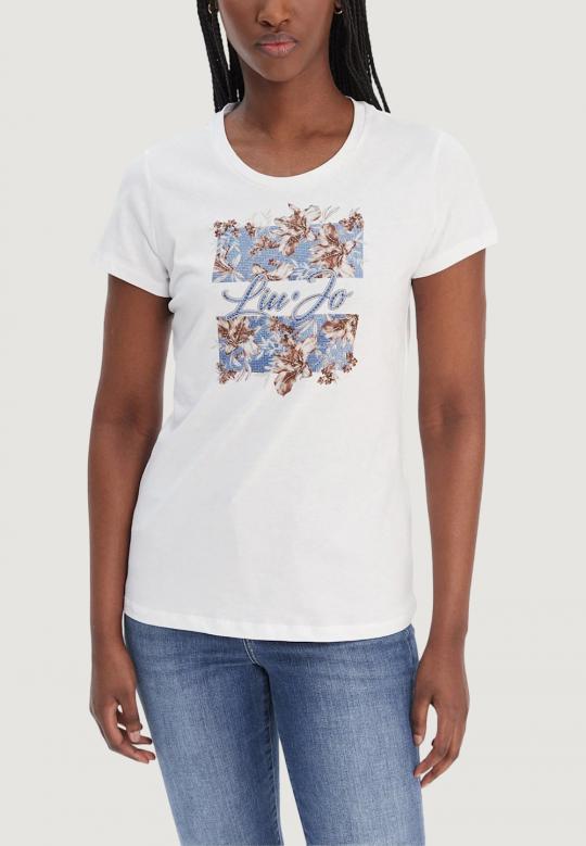 Liu Jo T-shirt Wit Blauw WA6493-JS923 - afbeelding 4 groot