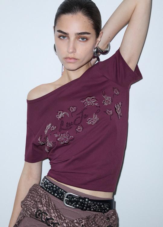 Liu Jo T-shirt Red Auberg TF6242-JS923 - afbeelding 3 groot