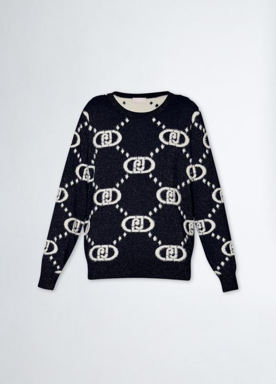 Liu Jo Sweater Wit/Gun TF4230-MA94O - afbeelding 7 groot