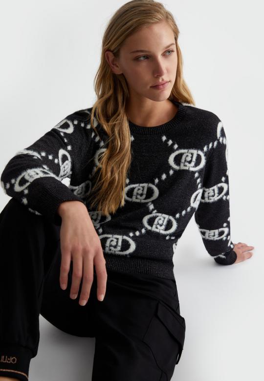 Liu Jo Sweater Wit/Gun TF4230-MA94O - afbeelding 4 groot