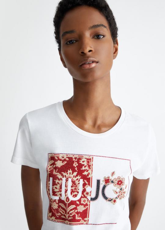 Liu Jo T-shirt Wit Orient MA4340-JS923 - afbeelding 2 groot