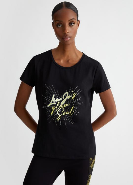 Liu Jo T-shirt Zwart TF4312-JS088 - afbeelding 1 groot