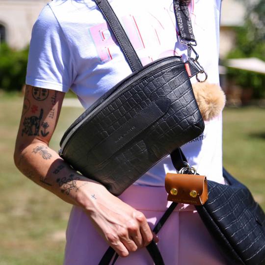 Marie Martens Handtas Zwart croco Coachella-XL - afbeelding 2 groot